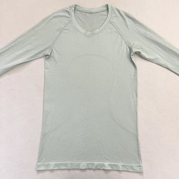 Lululemon Women Distorted Static Delicate Mint White Swiftly Tech LS 2.0 Shirt 8 - Picture 4 of 11
